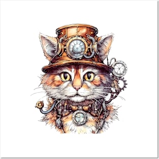 Steampunk Cat Posters and Art